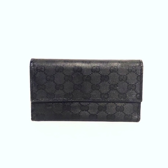 gucci black monogram wallet